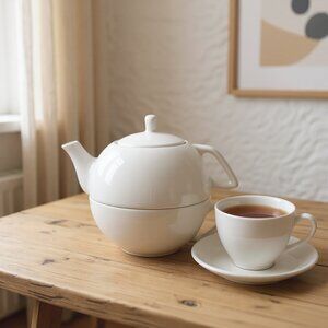 Stoneware Teapot for One